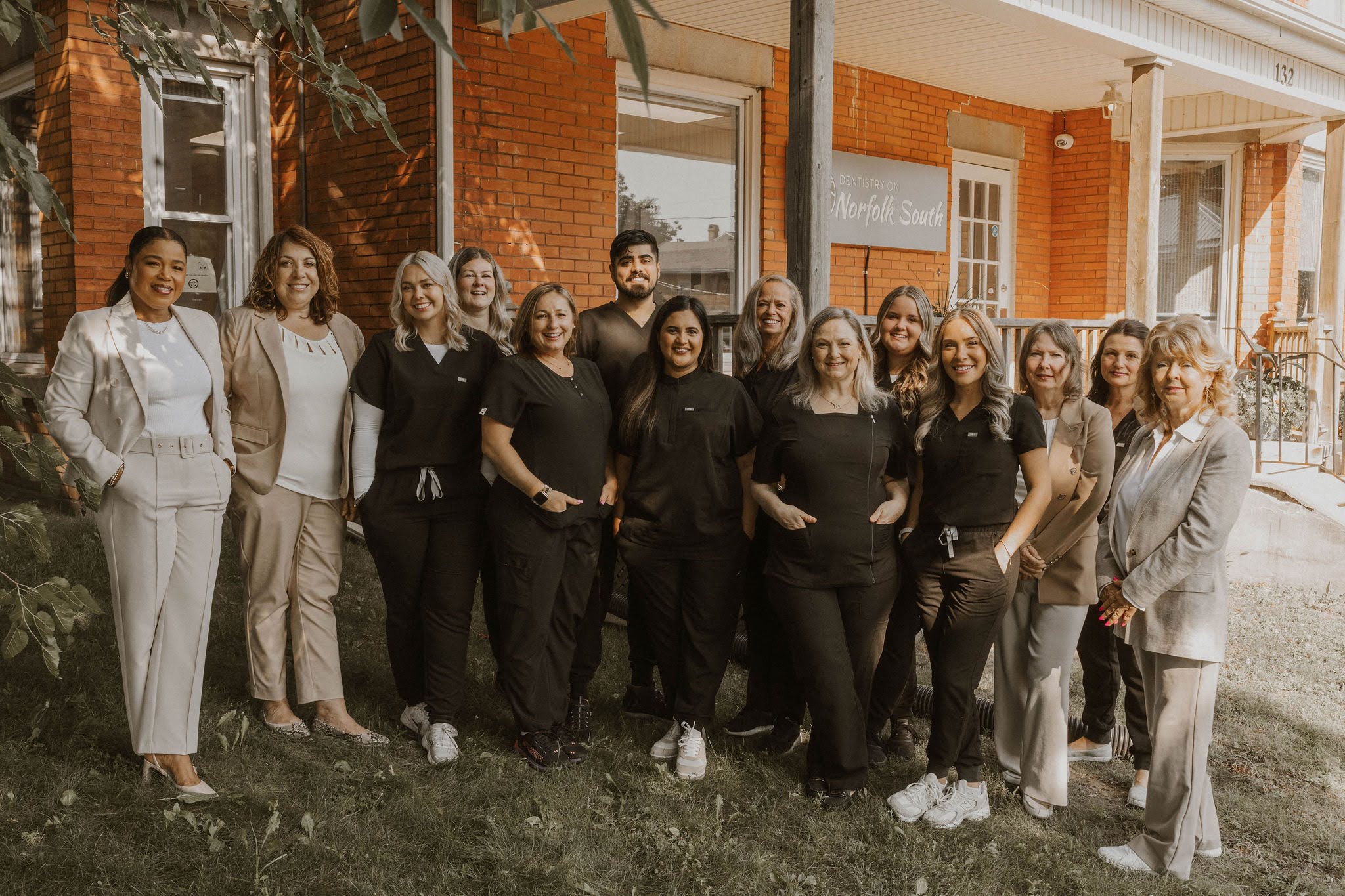 The Dentistry on Norfolk South team outside their Simcoe clinic